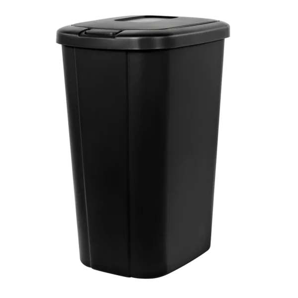 Gallon Trash Can, Plastic Touch Top Kitchen Trash Can, Black